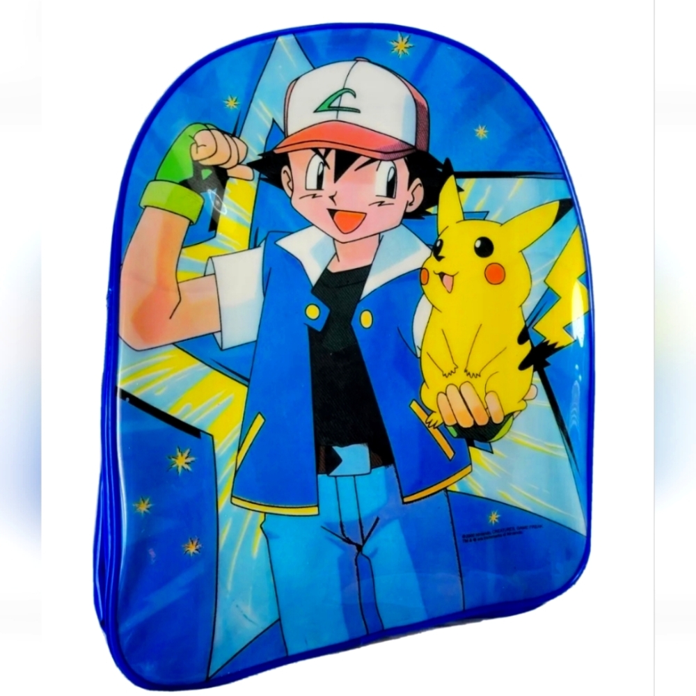 VTG Pokémon Nintendo Blue Backpack Bag 2000 Ash & Pikachu Game Freak